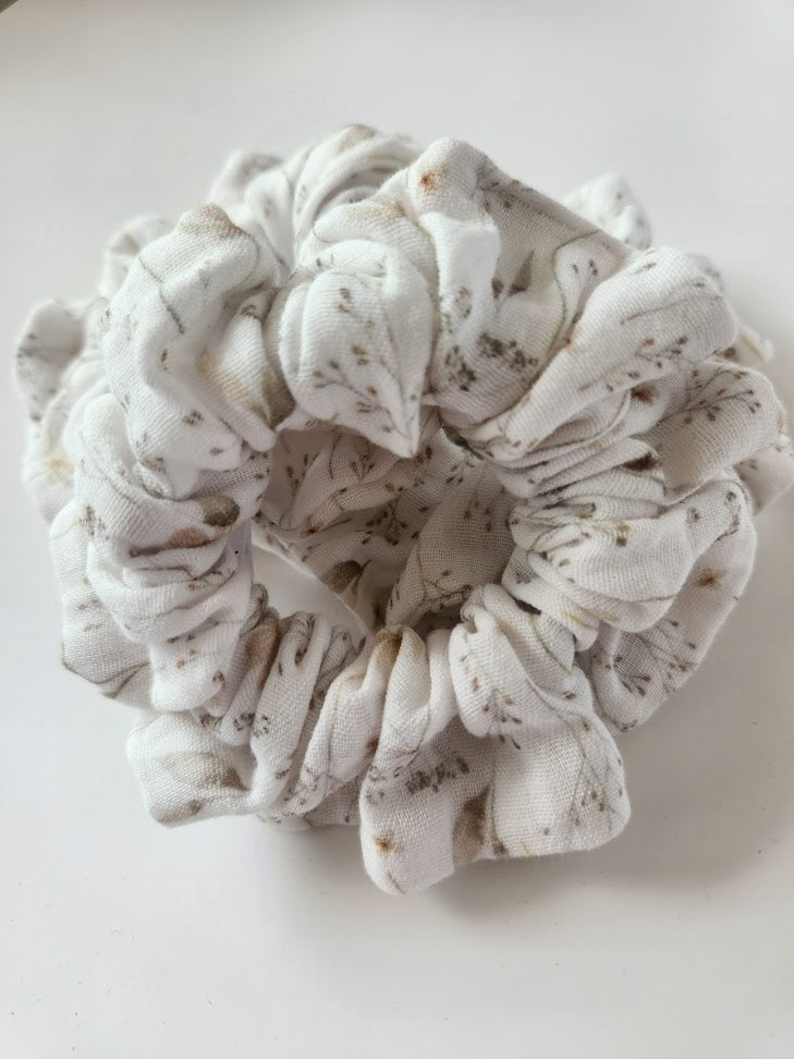 Soft Autumn Wildflower Double Gauze Scrunchie