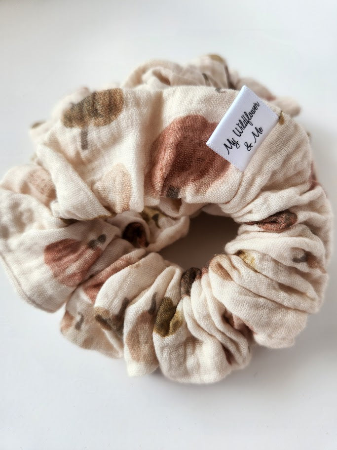 Neutral Pumpkins Double Gauze Scrunchie