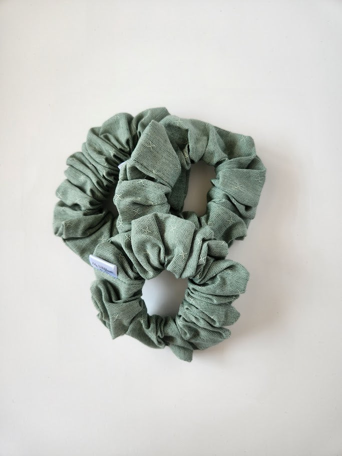 Green Stitch Scrunchie
