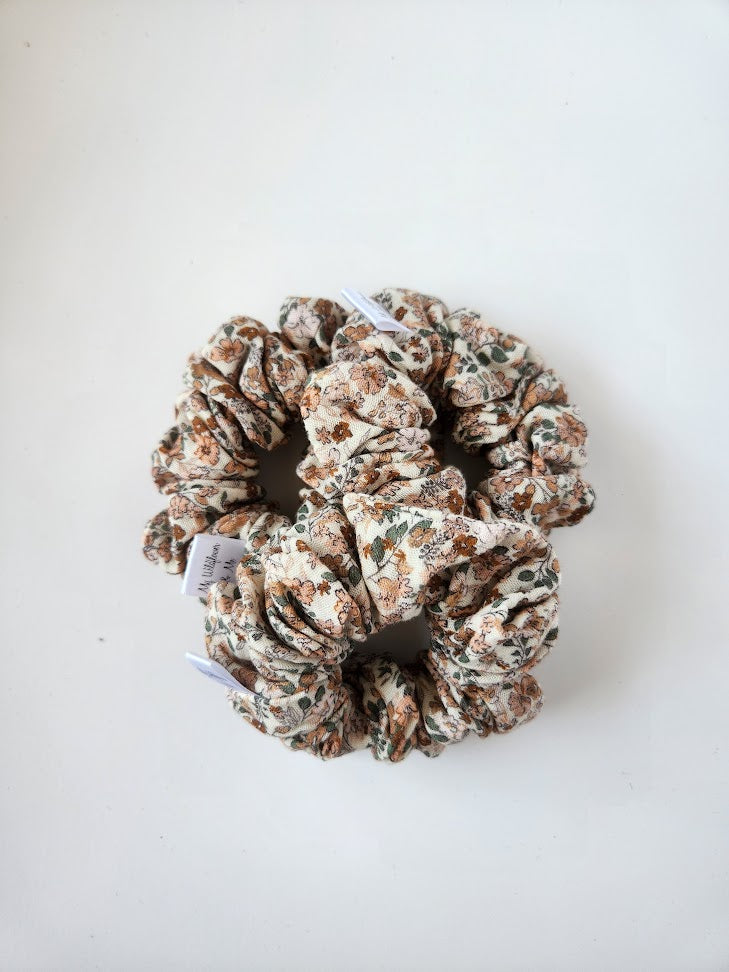 Cacao Flowers Double Gauze Scrunchie