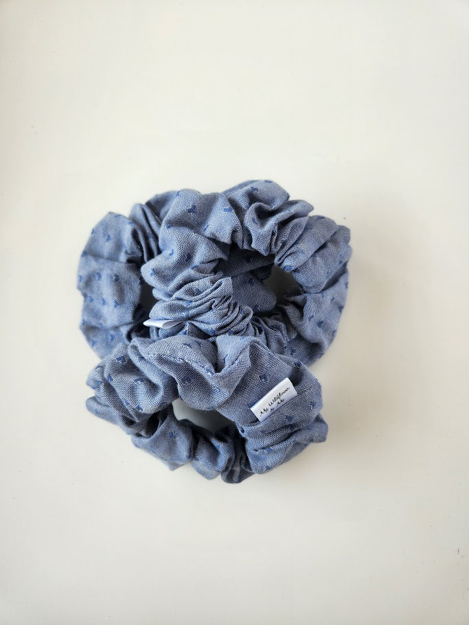 Blue Hearts Scrunchie
