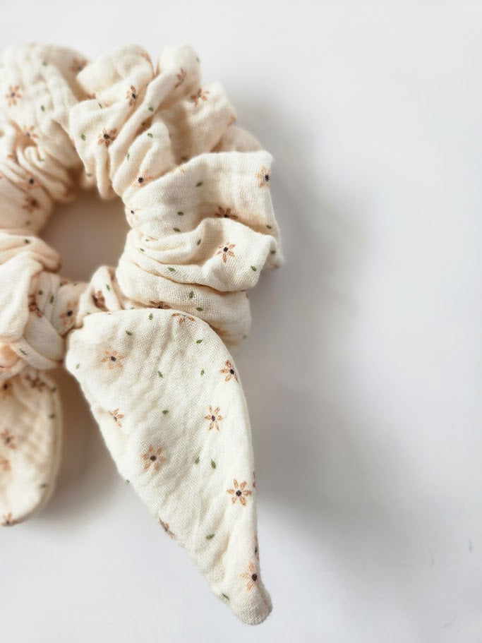 Star Flower Double Gauze Bow Scrunchie