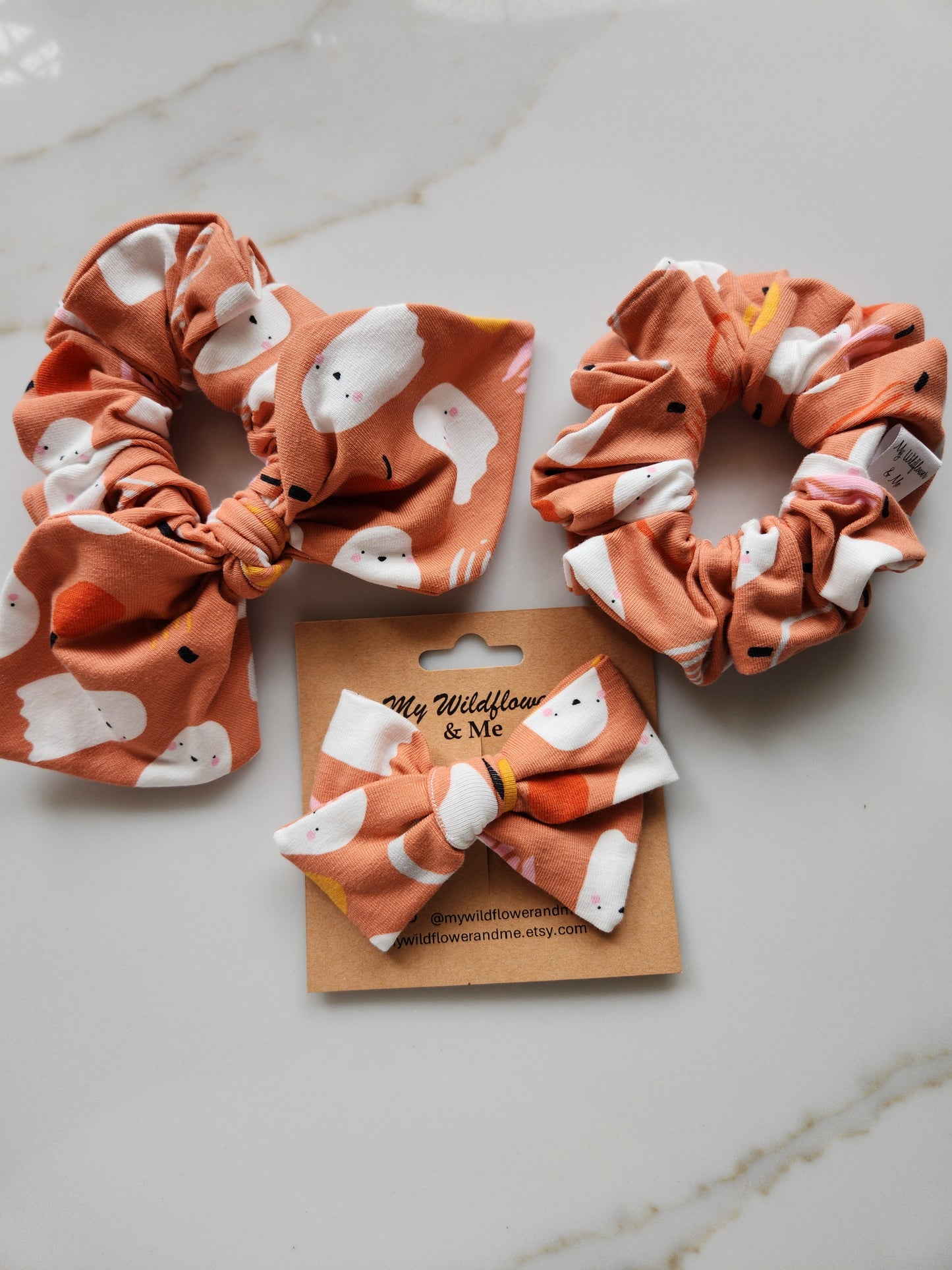 Orange Ghost Scrunchie
