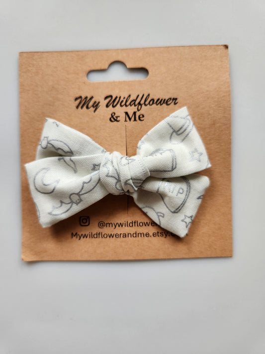Silver Halloween Mini Pinwheel Bow