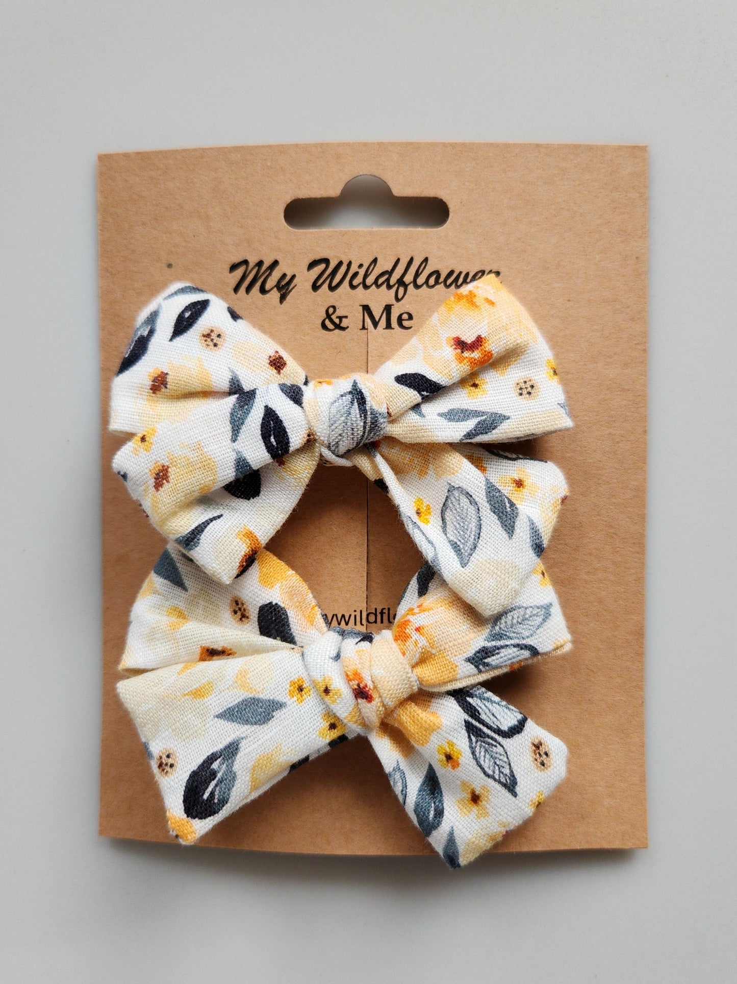 Orange Floral Pigtail Set