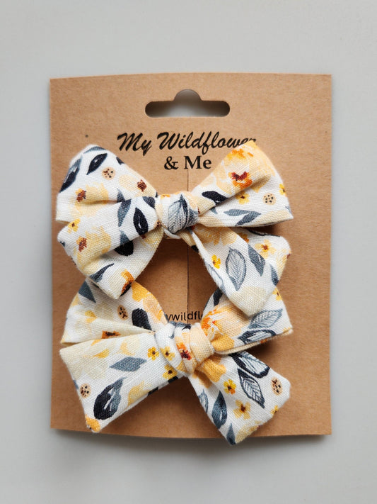 Orange Floral Pigtail Set