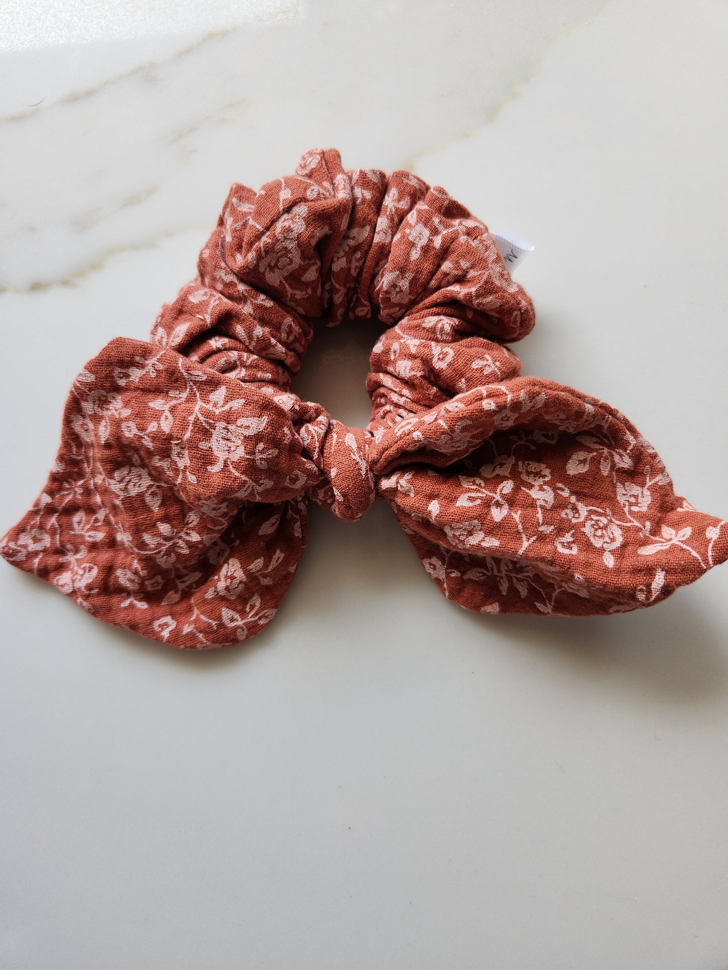 Brick Floral Bow Scrunchie