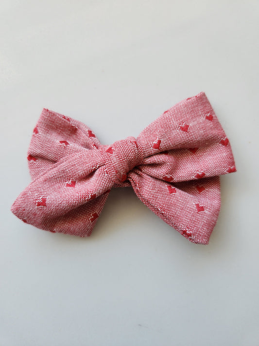 Cherry Hearts Pinwheel Bow