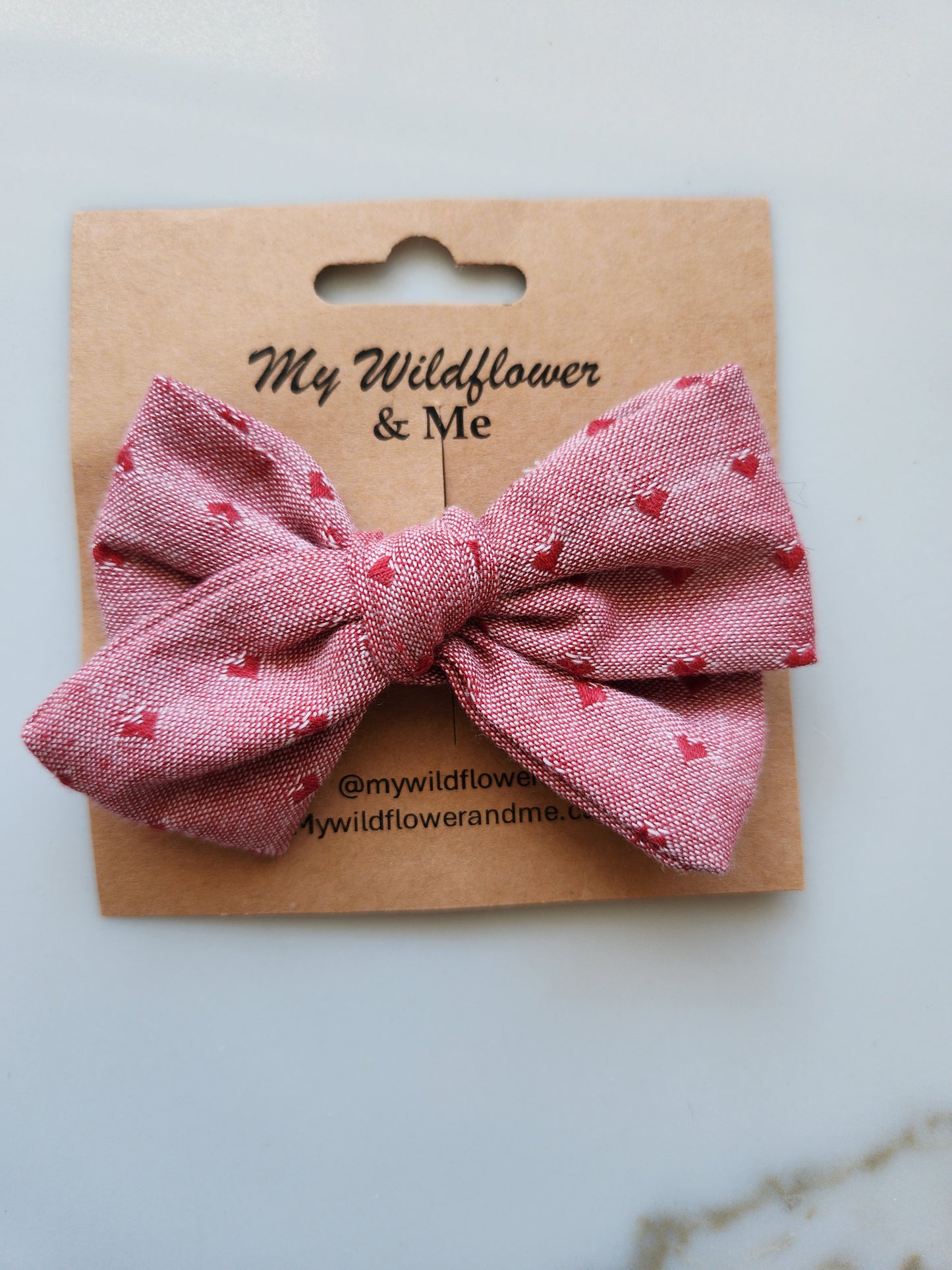 Cherry Hearts Pinwheel Bow