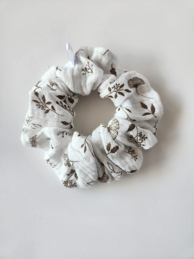Leaves Double Gauze Scrunchie