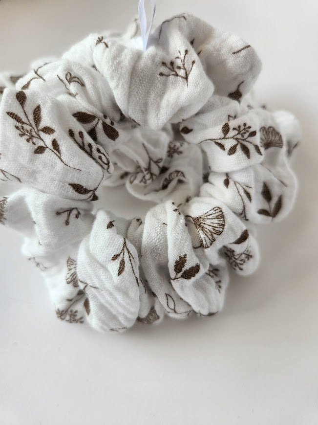 Leaves Double Gauze Scrunchie