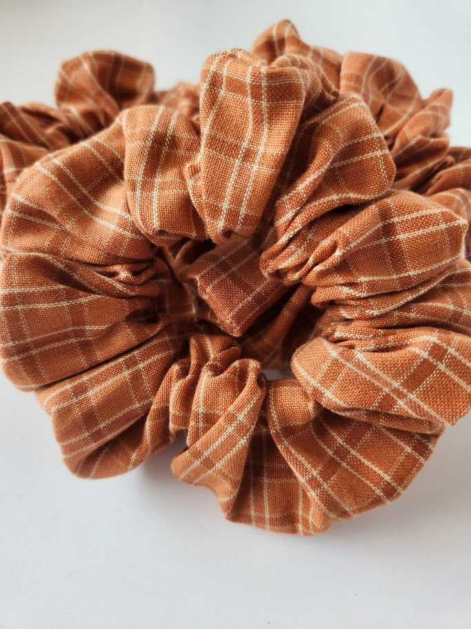 Pumpkin Plaid Scrunchie