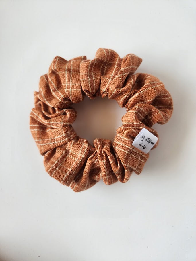 Pumpkin Plaid Scrunchie