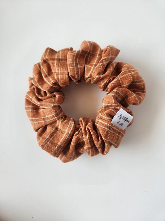 Pumpkin Plaid Scrunchie