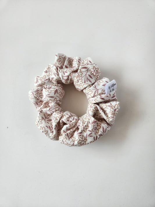 Pink Doodle Flower Scrunchie