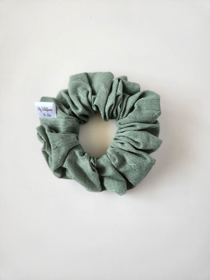 Green Stitch Scrunchie