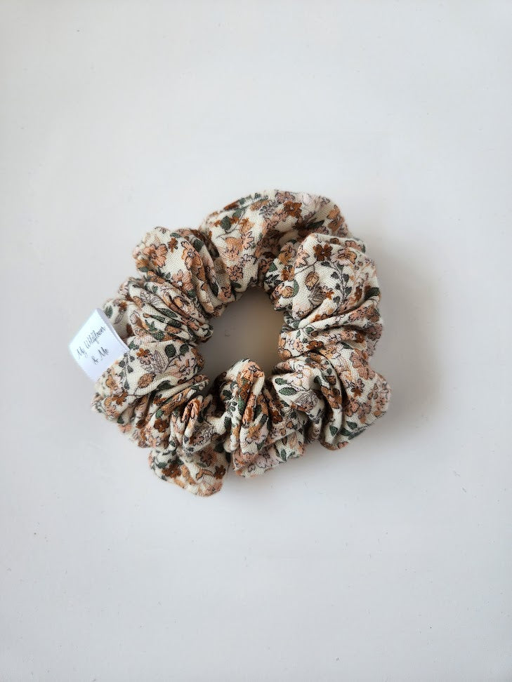 Cacao Flowers Double Gauze Scrunchie