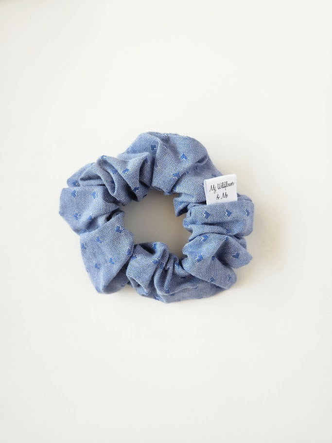 Blue Hearts Scrunchie