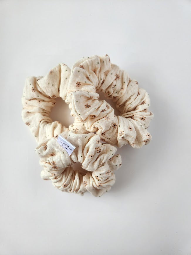 Star Flower Double Gauze Scrunchie