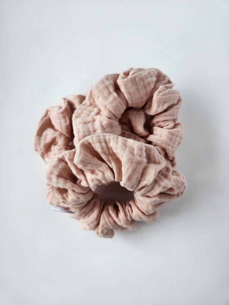 Light Dusty Pink Double Gauze Scrunchie