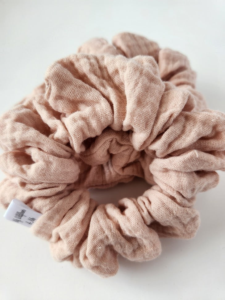 Light Dusty Pink Double Gauze Scrunchie