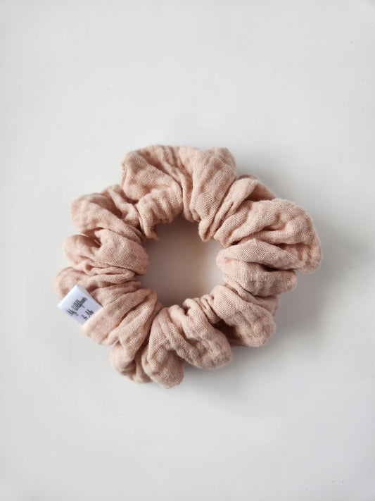 Light Dusty Pink Double Gauze Scrunchie