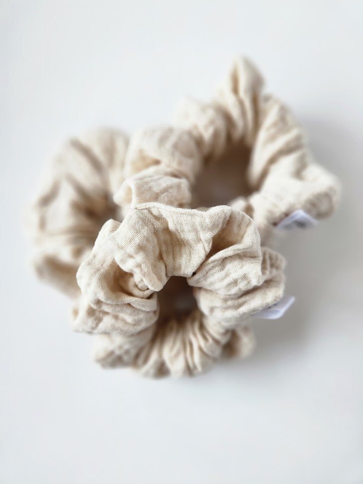 Natural Double Gauze Scrunchie