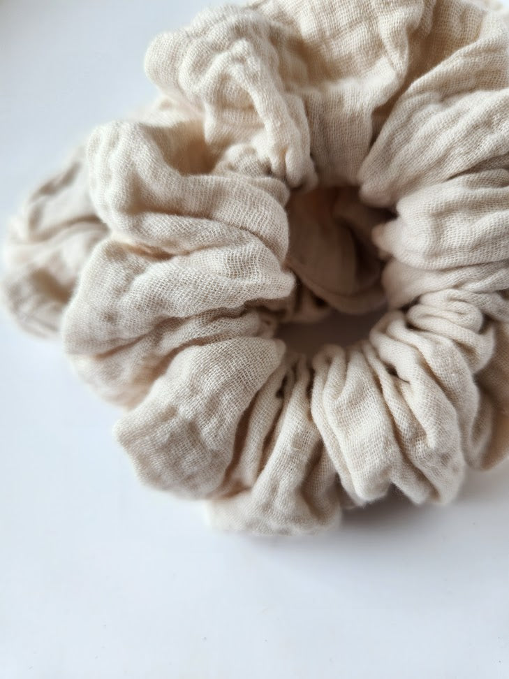 Natural Double Gauze Scrunchie