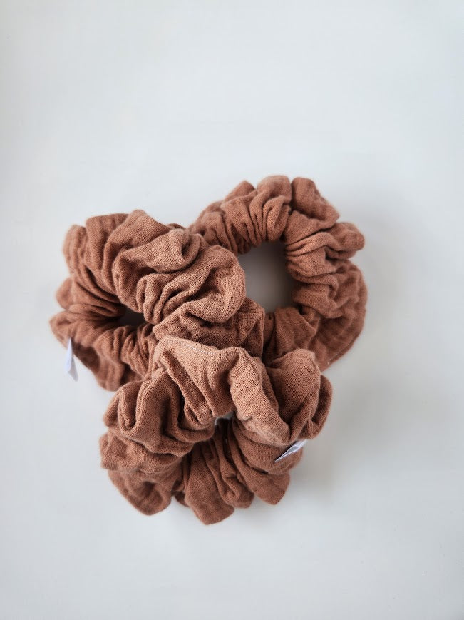 Peach Double Gauze Scrunchie