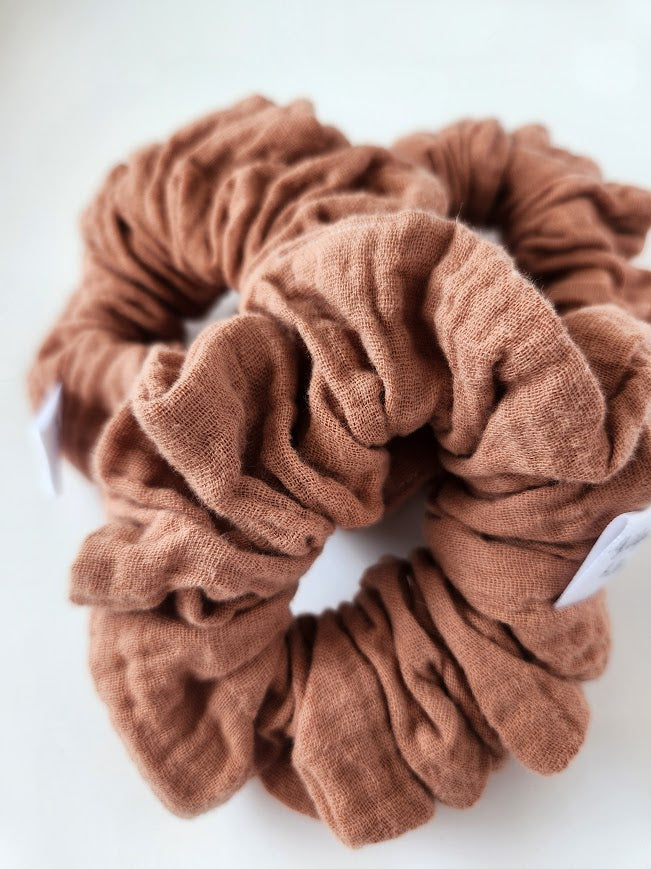 Peach Double Gauze Scrunchie