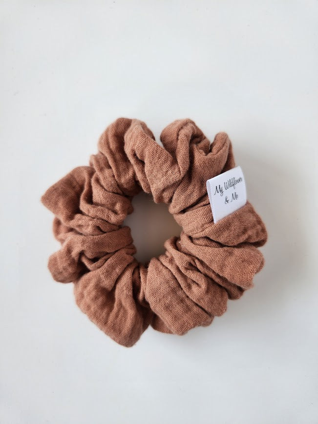 Peach Double Gauze Scrunchie