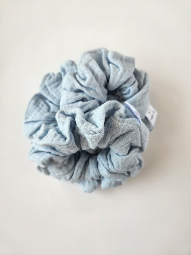 Light Blue Double Gauze Scrunchie