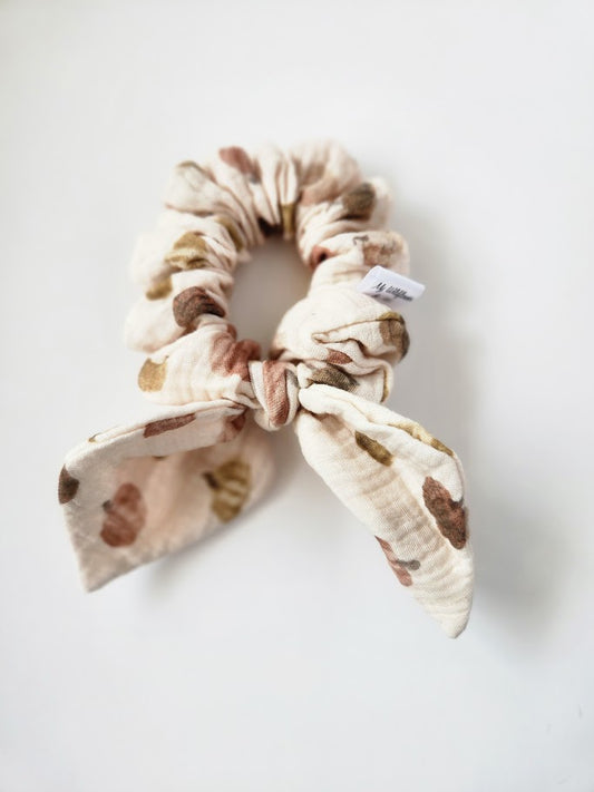 Neutral Pumpkins Double Gauze Bow Scrunchie