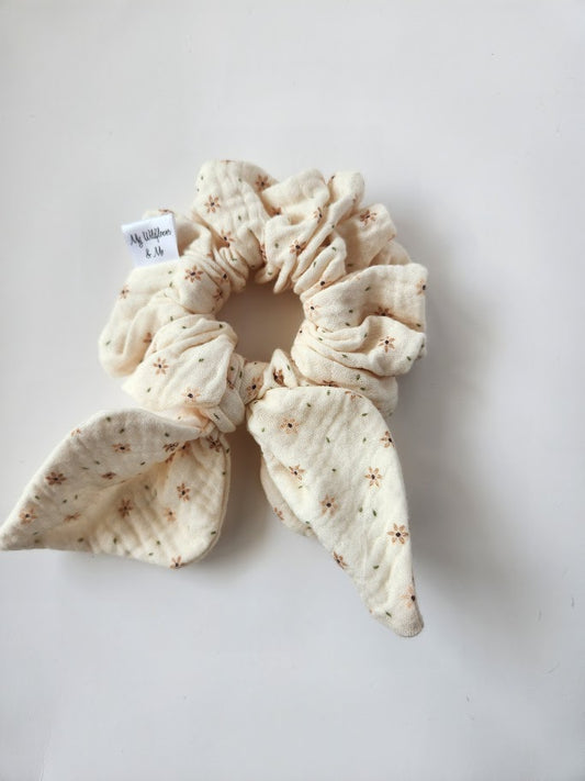 Star Flower Double Gauze Bow Scrunchie