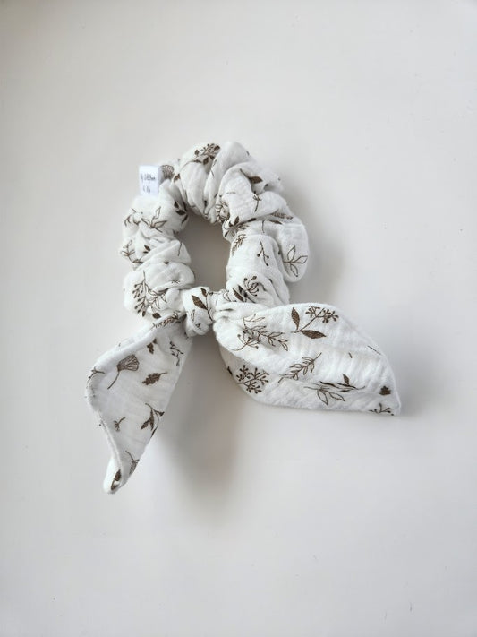 Leaves Double Gauze Bow Scrunchie